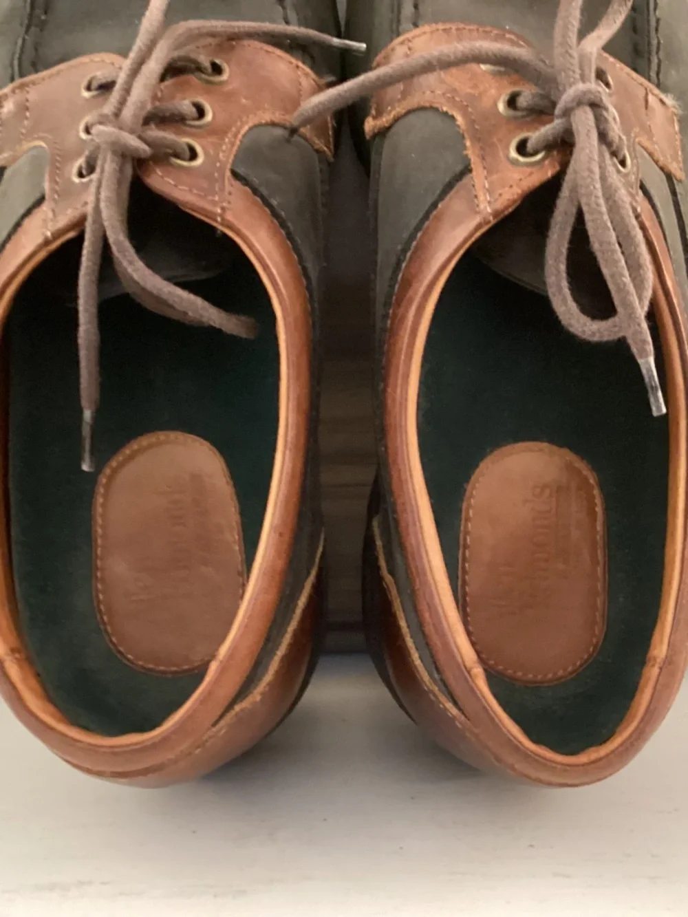 Allen Edmonds Lifestyles Boat Shoes Gray Brown Leather Vibram Soles Men’s 10 B